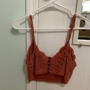 Small forever 21 coral coloured crop top